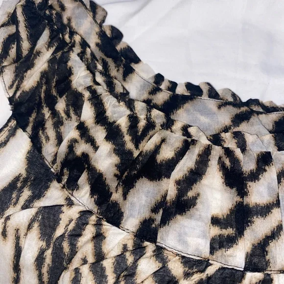 Talbots Black and Cream Zebra Print Blouse - Picture 3 of 5